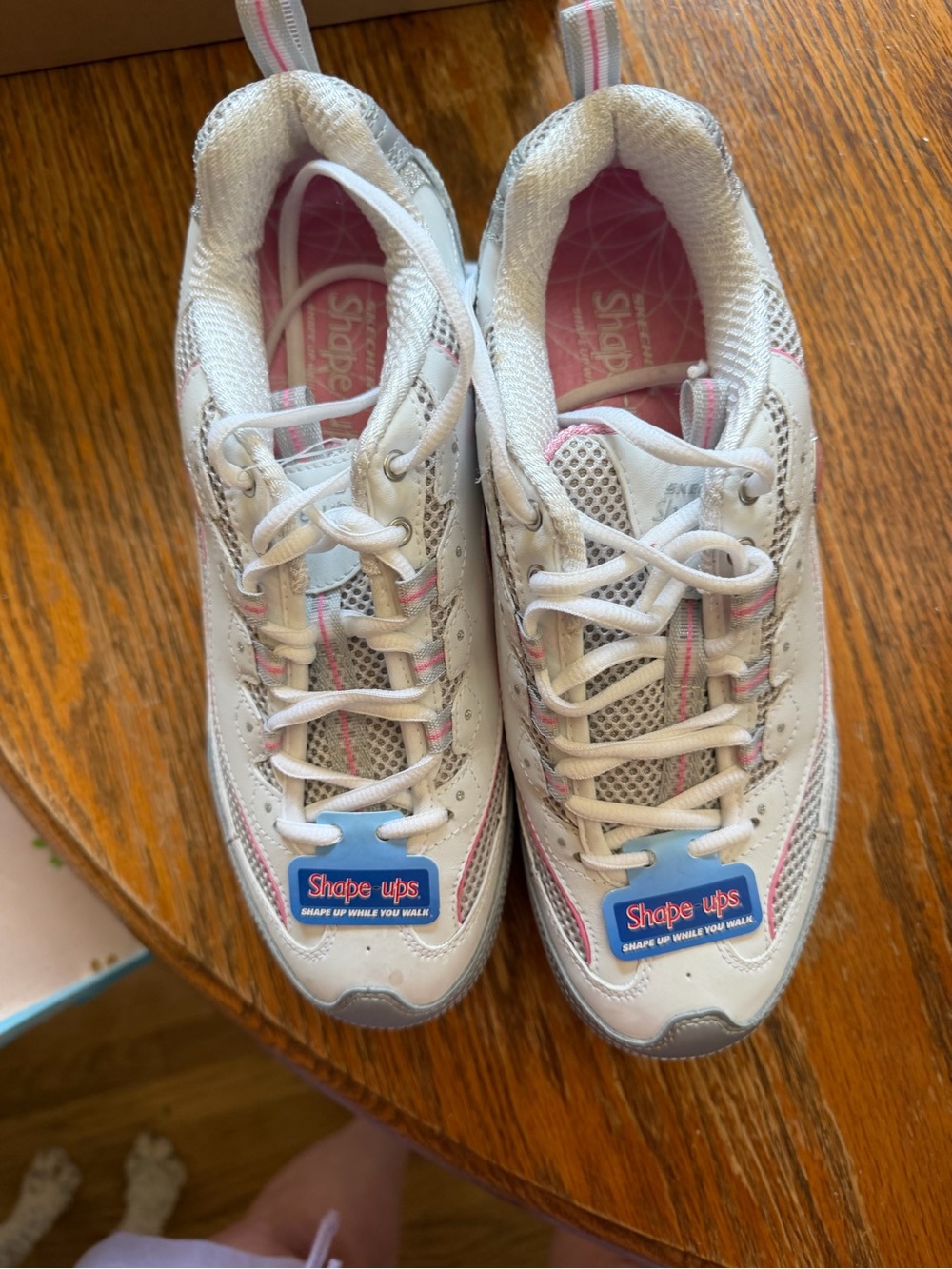 Skechers White Pink Blue Shape-Ups Athletic Shorts